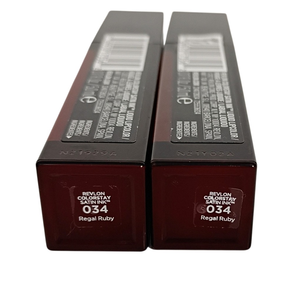 Lot Of 2~Revlon ColorStay Satin Ink 034 Regal Ruby Liquid Lipcolor - Picture 3 of 3